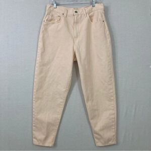 New Levi's Premium High Loose Taper Light Pink Peach Jeans size 33